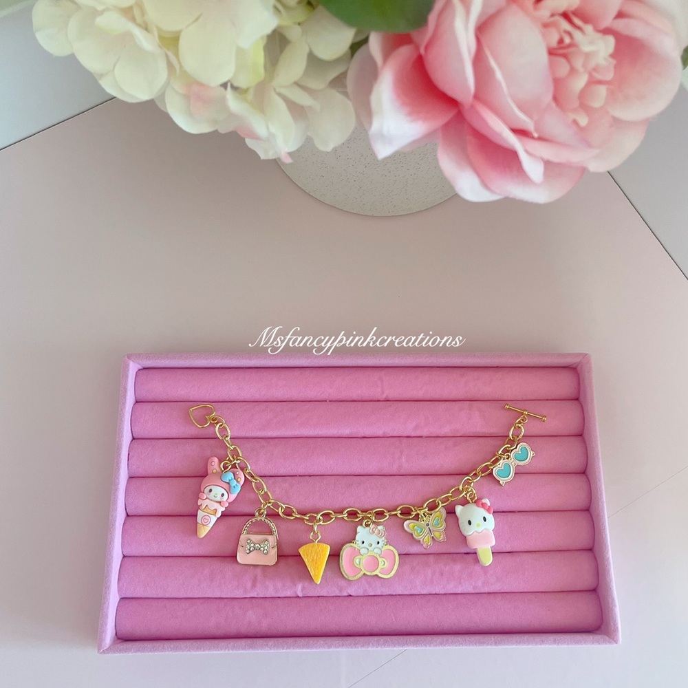 Hello Kitty Gold Plated Charm Bracelet